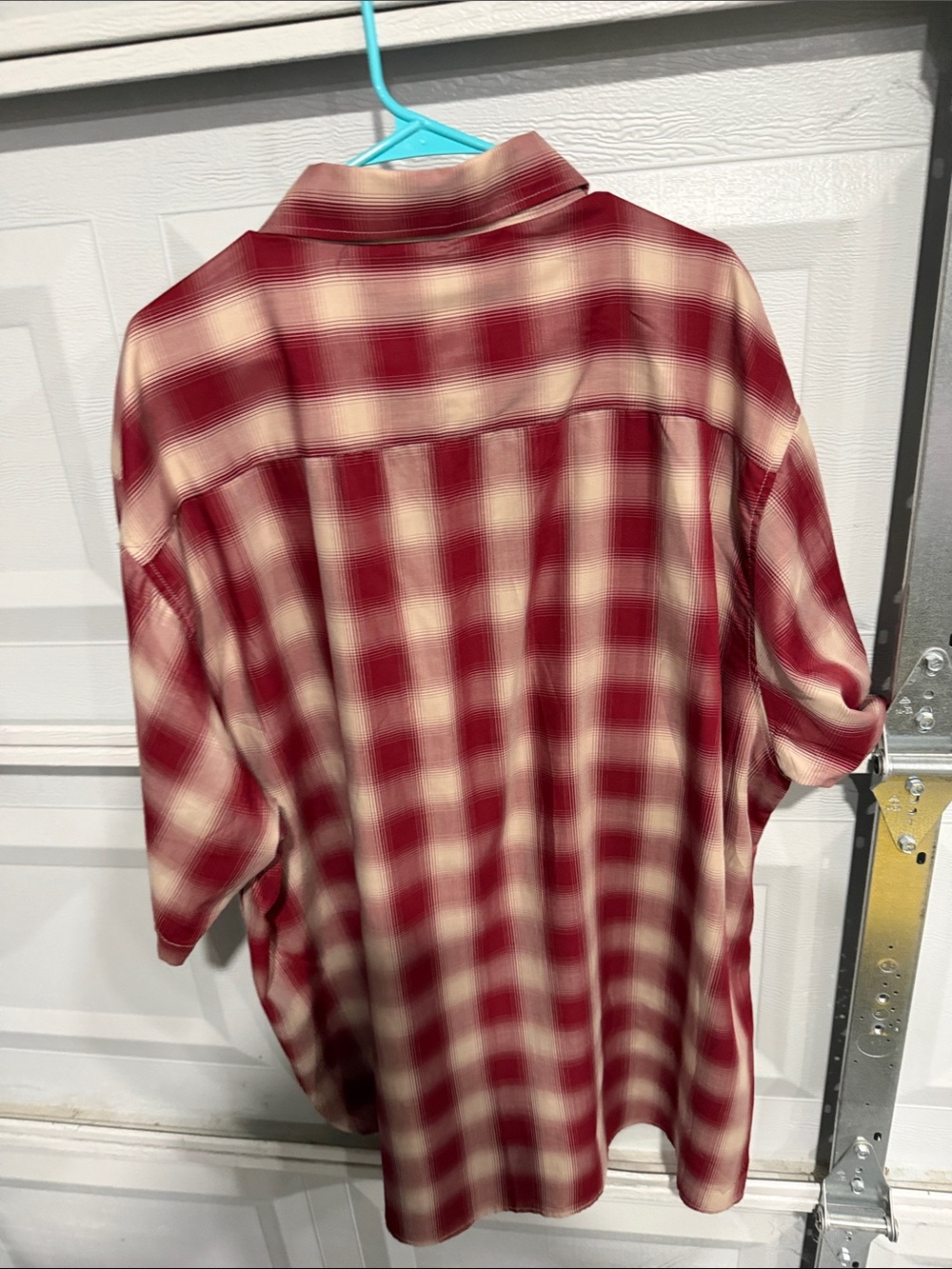 DIXXON Red and White Plaid Short-Sleeve Button-Down Shirt - Picture 6 of 6
